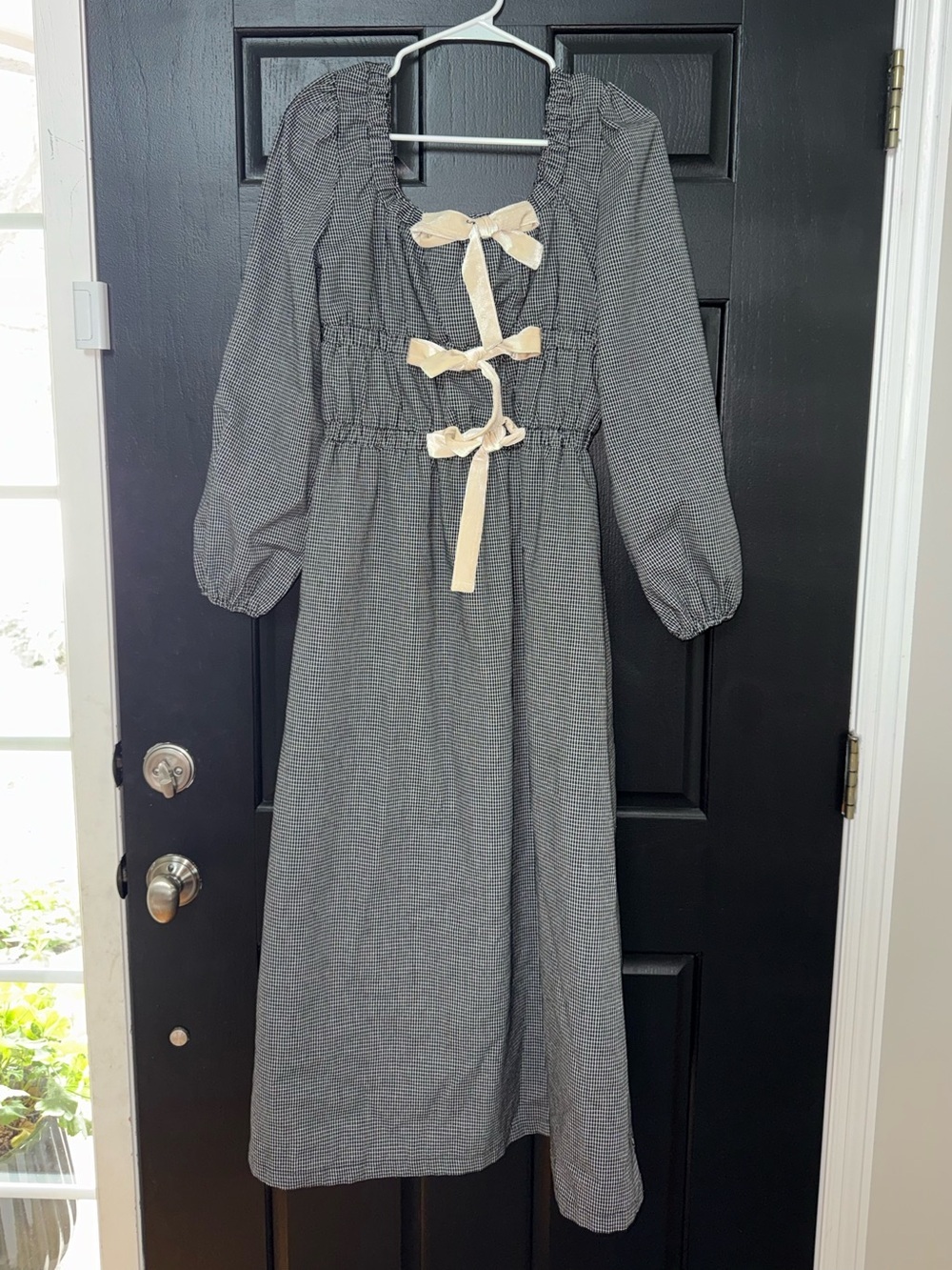 Able Long Sleeve Dress with Cream Bows